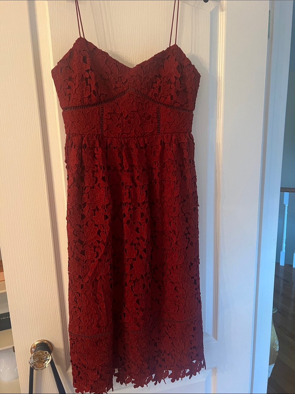 Club Monaco Women's Burgundy Lace Spaghetti-Strap Dress - never worn